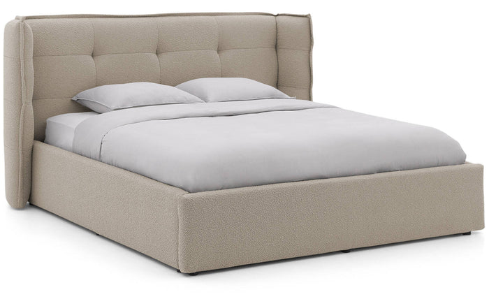 Goossens Gestoffeerd Bedframe Canon - 140 x 200 - Stof boucle licht