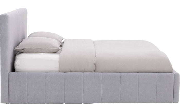 Goossens Bedframe Carte - 180 x 200 - Velours lichtgrijs 24 - Fluweel