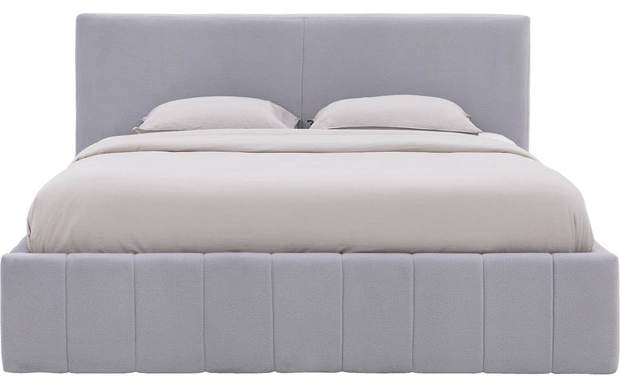 Goossens Bedframe Carte - 140 x 200 - Velours lichtgrijs 24 - Fluweel