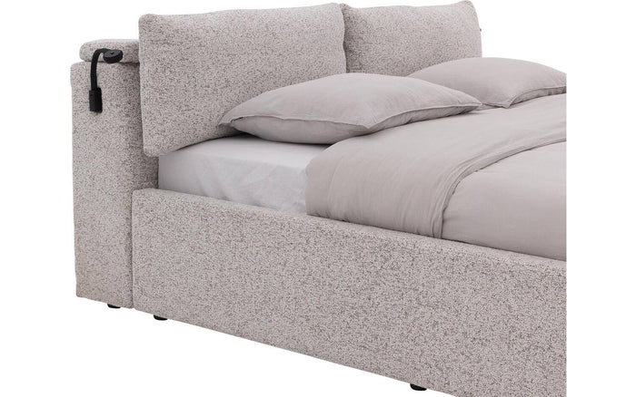 Goossens Bedframe Misty Storage - 180 x 200 - Stof gemeleerd grof