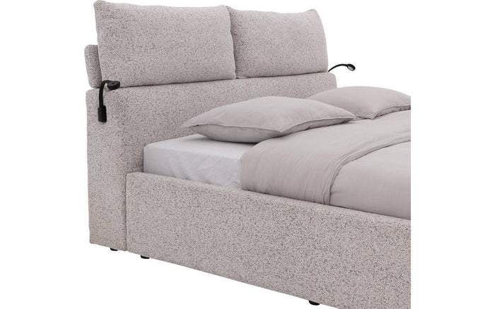 Goossens Bedframe Misty Storage - 160 x 210 - Stof gemeleerd grof