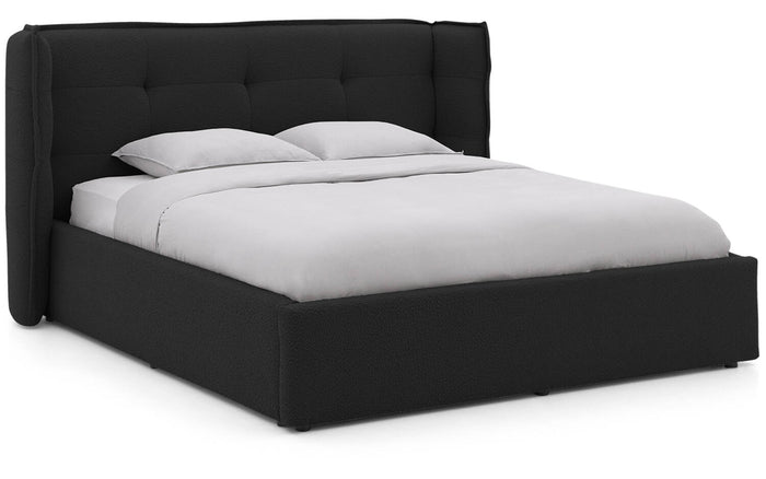Goossens Gestoffeerd Bedframe Canon - 160 x 200 - Stof boucle zwart -