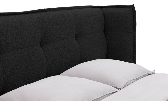 Goossens Gestoffeerd Bedframe Canon - 160 x 200 - Stof boucle zwart -