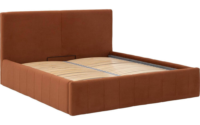 Goossens Bedframe Carte - 180 x 200 - Velours terracotta 9 - Fluweel