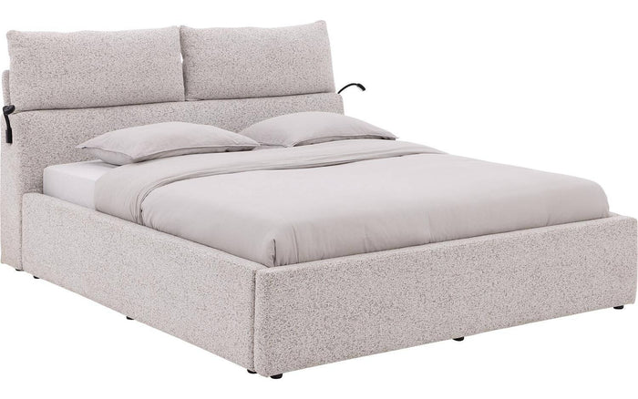 Goossens Bedframe Misty Storage - 140 x 200 - Stof gemeleerd grof