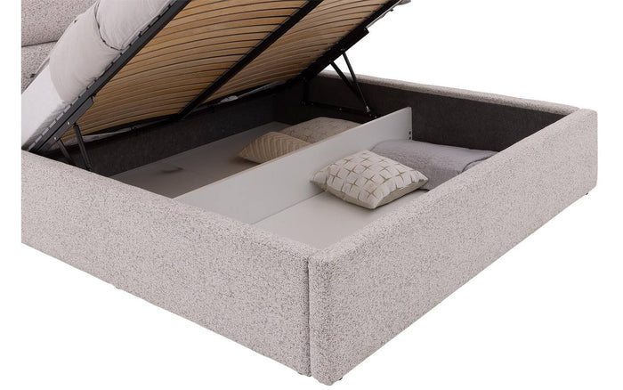 Goossens Bedframe Misty Storage - 140 x 200 - Stof gemeleerd grof