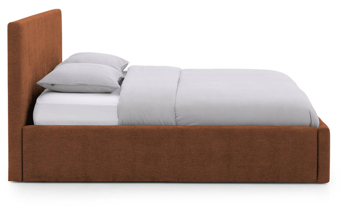 Goossens Bedframe Mysen Storage - 180 x 200 - Stof fijn geweven brique