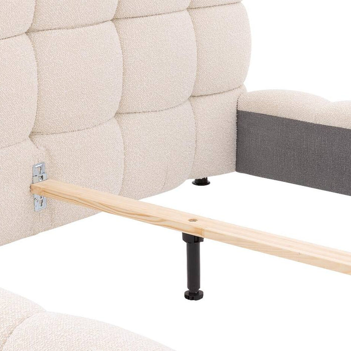 Goossens Gestoffeerd Bedframe Cloud - 160 x 200 - Ahenk 9851 beige -