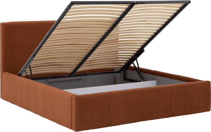 Goossens Bedframe Carte - 160 x 200 - Velours terracotta 9 - Fluweel