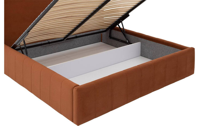 Goossens Bedframe Carte - 160 x 200 - Velours terracotta 9 - Fluweel