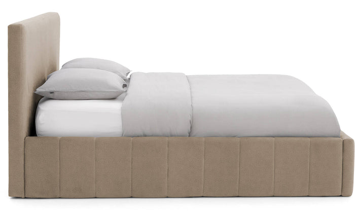 Goossens Bedframe Carte - 140 x 200 - Velours lichtbruin beige 6 -