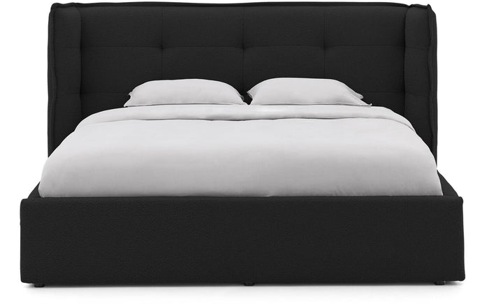 Goossens Gestoffeerd Bedframe Canon - 180 x 200 - Stof boucle zwart -