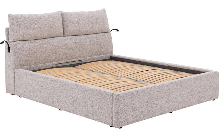 Goossens Bedframe Misty Storage - 180 x 210 - Stof gemeleerd grof