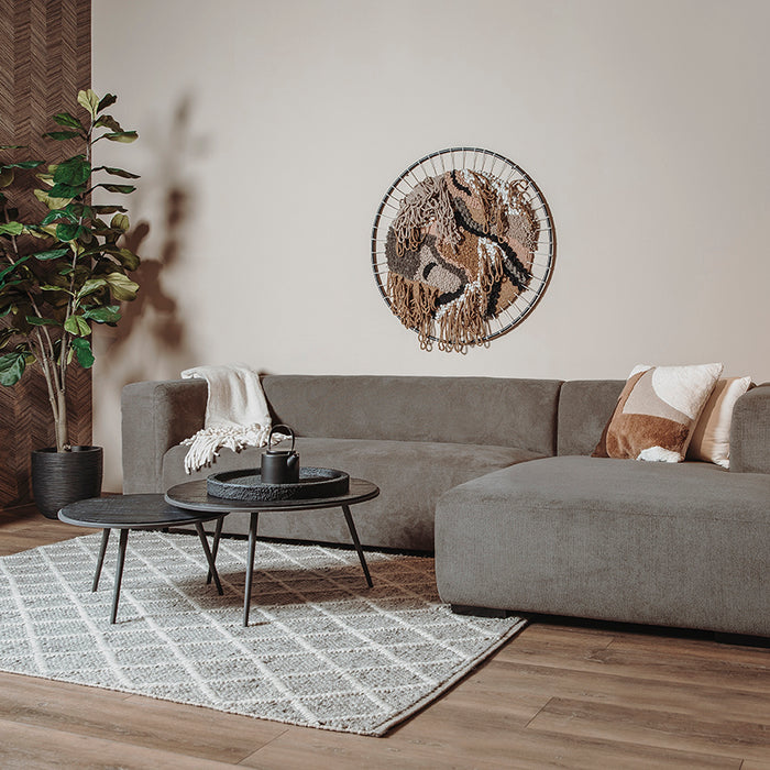 Anli-Style Tower living Glasgow 2,5-seater AL + Chaise Lounge R Grey