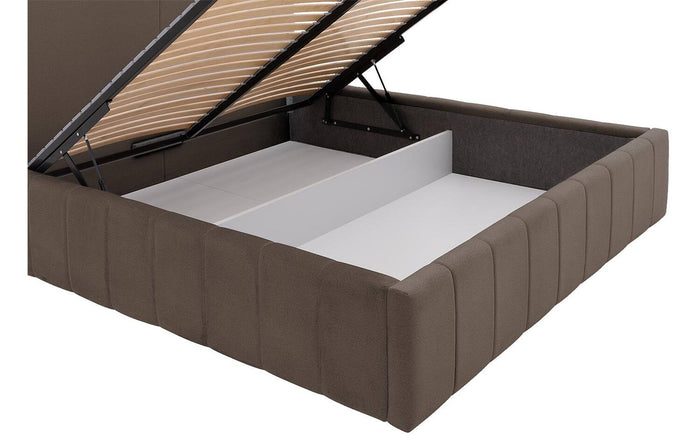 Goossens Bedframe Carte - 160 x 200 - Velours middenbruin 5 - Fluweel