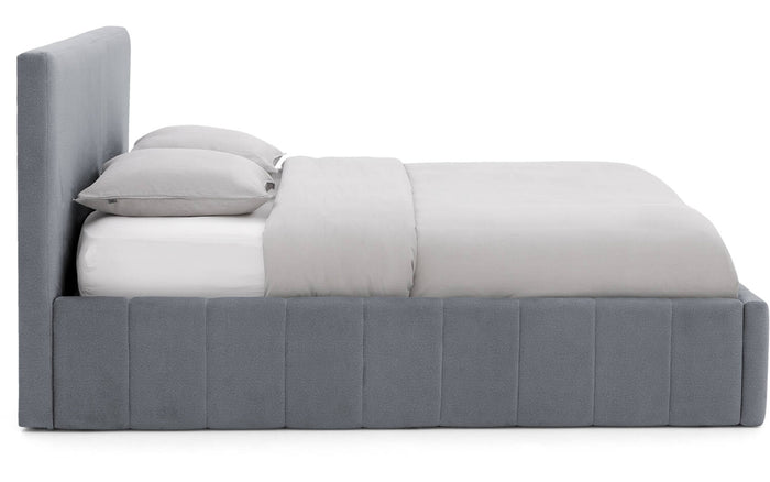 Goossens Bedframe Carte - 180 x 200 - Velours middengrijs 23 - Fluweel