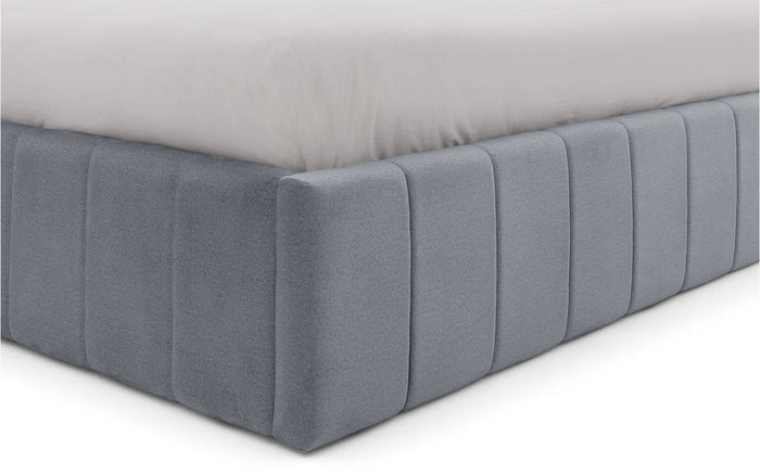 Goossens Bedframe Carte - 140 x 200 - Velours middengrijs 23 - Fluweel