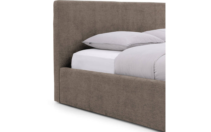 Goossens Bedframe Mysen Storage - 160 x 200 - Stof fijn geweven bruin