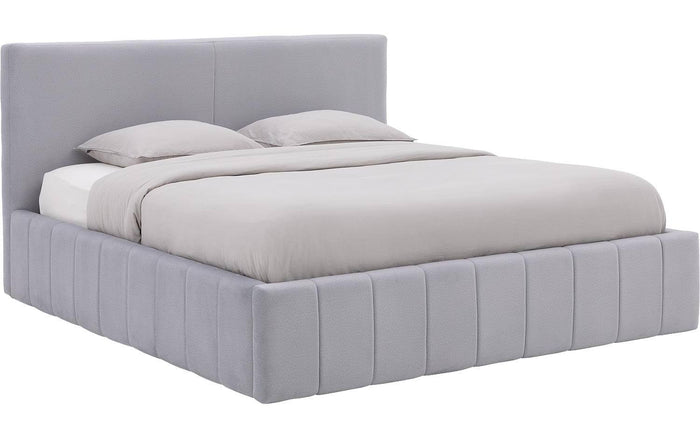 Goossens Bedframe Carte - 160 x 200 - Velours lichtgrijs 24 - Fluweel