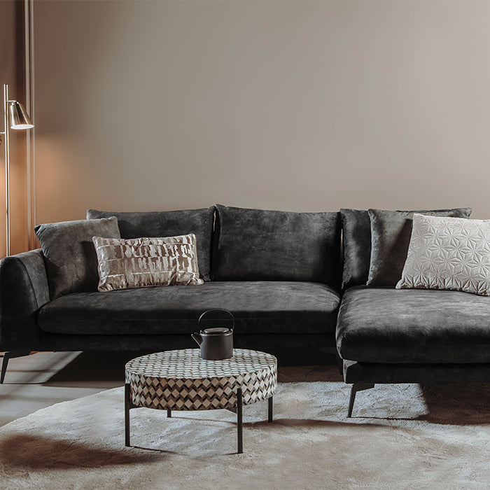 Tower living nottingham 2,5-al + chaise r - adore 029 anthracite grey