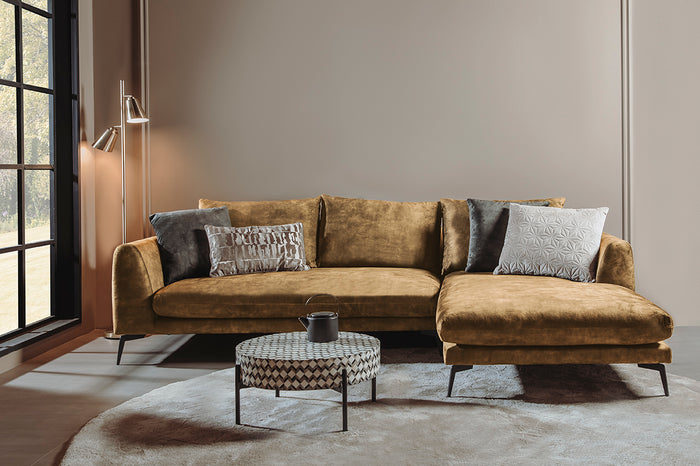 Tower living nottingham 2,5-al + chaise r - adore 015 yellow orange