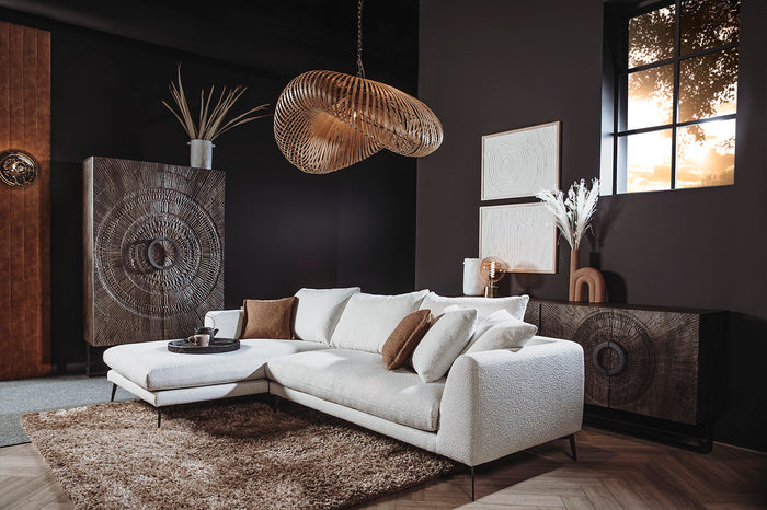 Tower living nottingham 2,5-ar + chaise l - copenhagen 900 light ivory