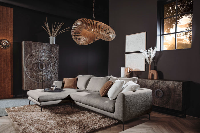 Tower living nottingham 2,5-ar + chaise l - copenhagen 803 cement grey