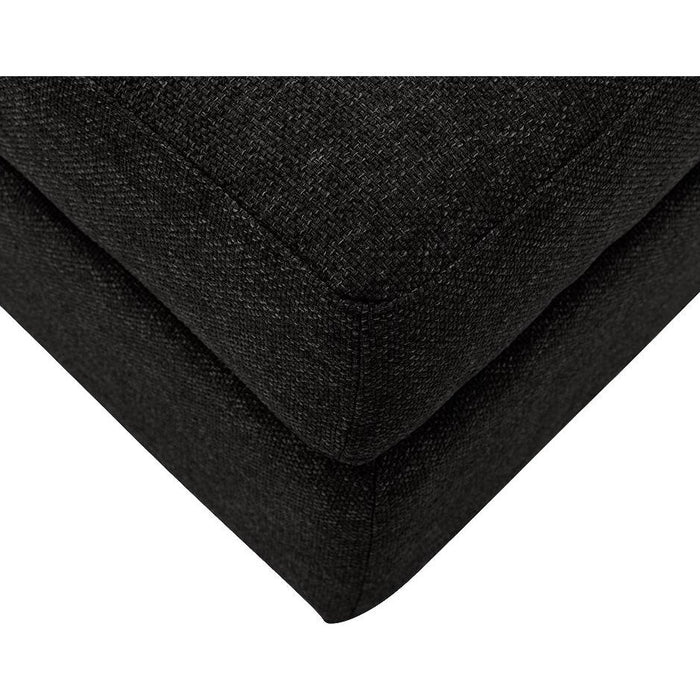 Goossens Hocker Lucca in stof grof geweven onyx