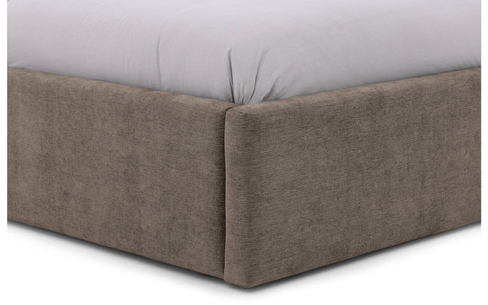 Goossens Bedframe Mysen Storage - 180 x 200 - Stof fijn geweven bruin