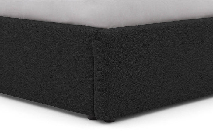 Goossens Gestoffeerd Bedframe Canon - 140 x 200 - Stof boucle zwart -