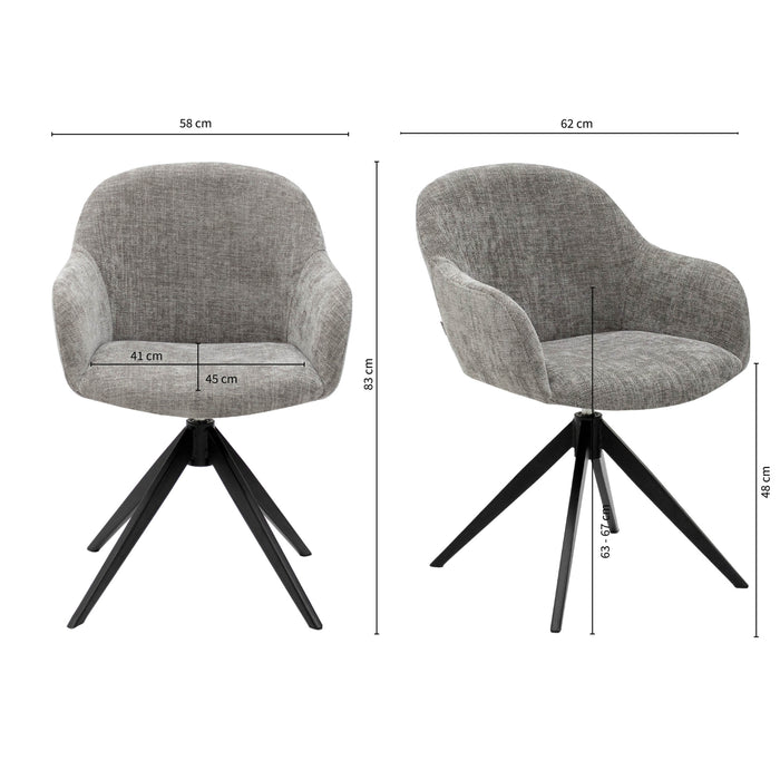 Kick draaistoel Matt - Grijs