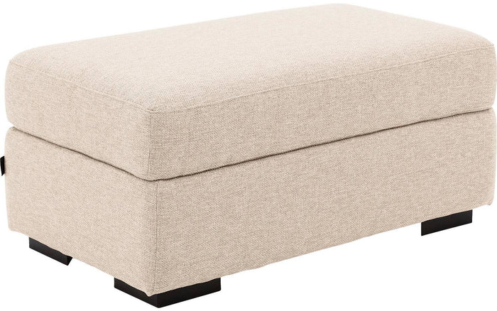 Goossens Hocker Lucca in stof grof geweven naturel