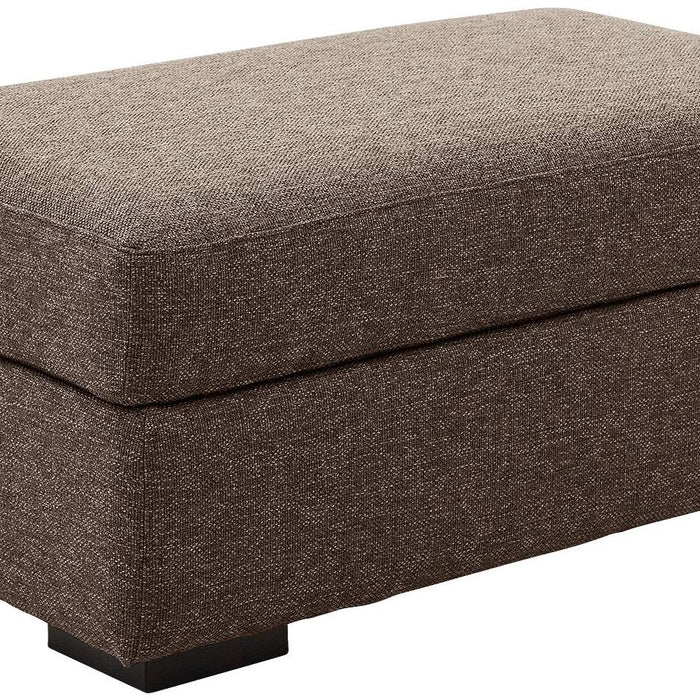 Goossens Hocker Lucca in stof grof geweven chocoladebruin