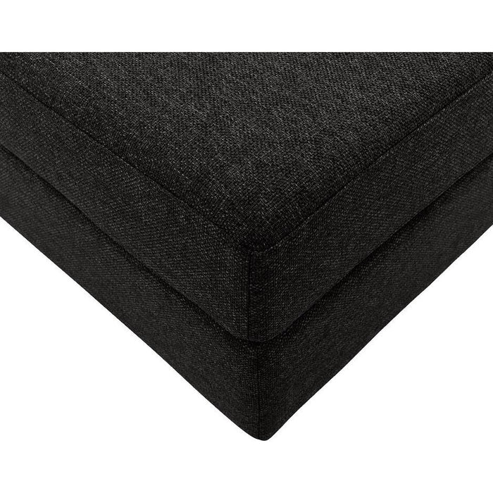 Goossens Hocker Lucca in stof grof geweven onyx