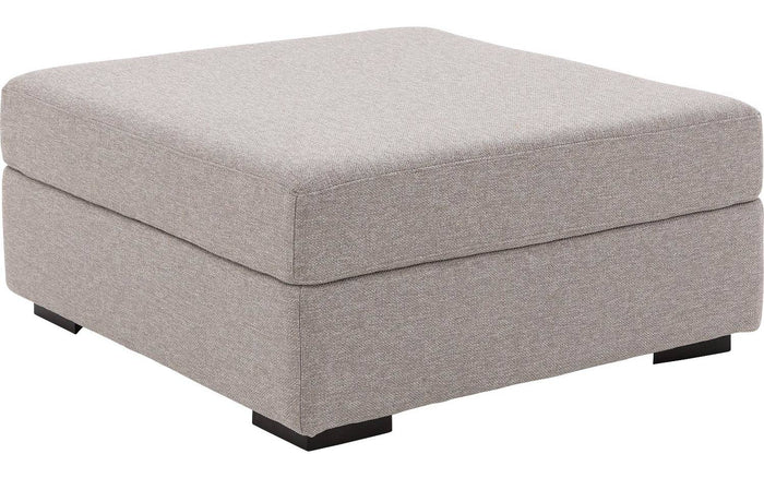 Goossens Hocker Lucca in stof grof geweven grijs