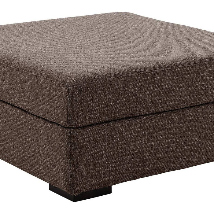 Goossens Hocker Lucca in stof grof geweven chocoladebruin