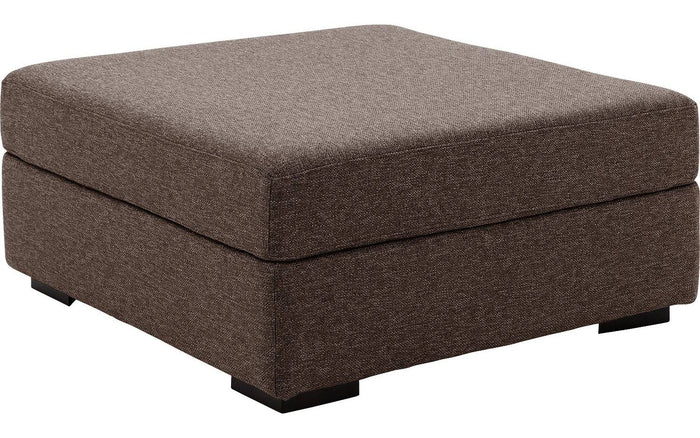 Goossens Hocker Lucca in stof grof geweven chocoladebruin