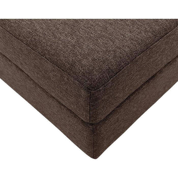 Goossens Hocker Lucca in stof grof geweven chocoladebruin