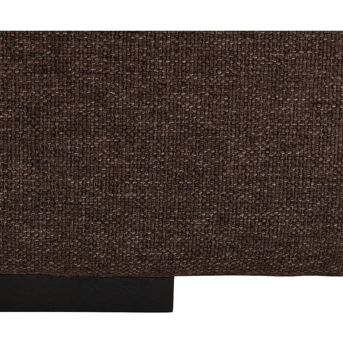 Goossens Hocker Lucca in stof grof geweven chocoladebruin