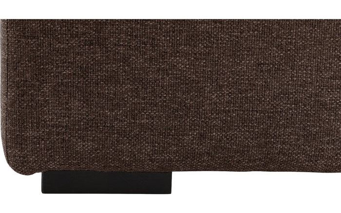 Goossens Hocker Lucca in stof grof geweven chocoladebruin