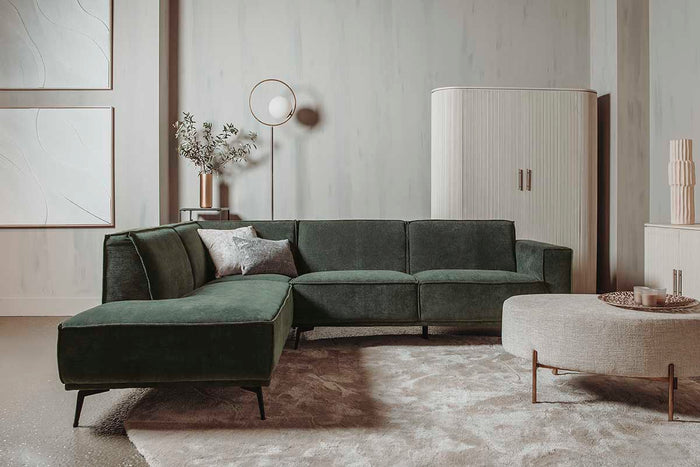 Anli-Style Tower living Leeds 2,5-seater AR + Ottoman L Bottle Green