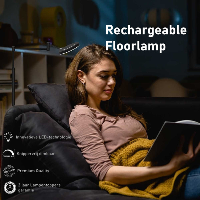 Steinhauer Oplaadbare Vloerlamp Soleil Zwart Accu Led 6 Watt