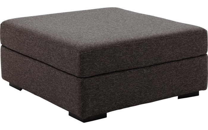 Goossens Hocker Lucca in stof grof geweven donkerbruin