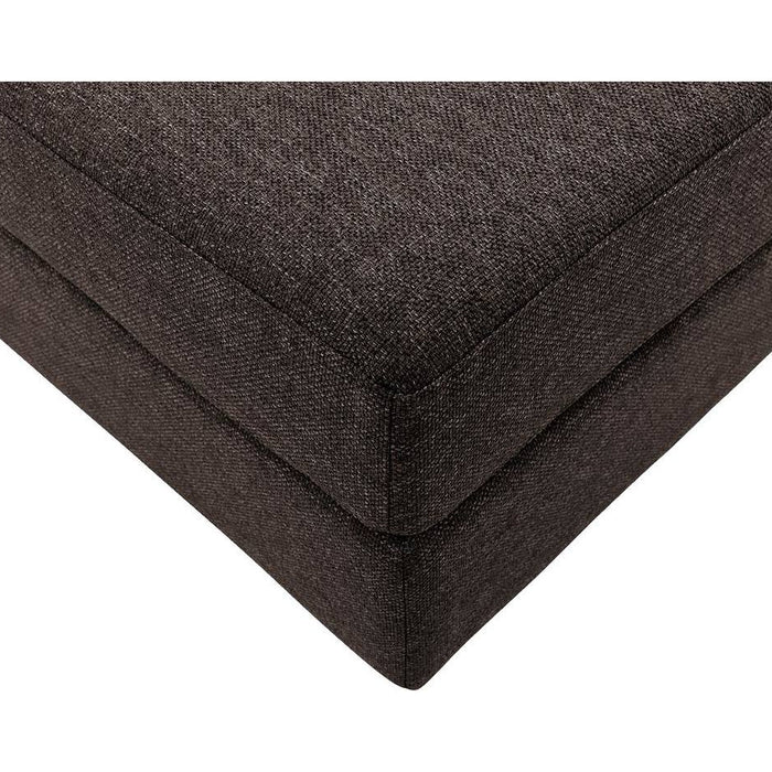 Goossens Hocker Lucca in stof grof geweven donkerbruin