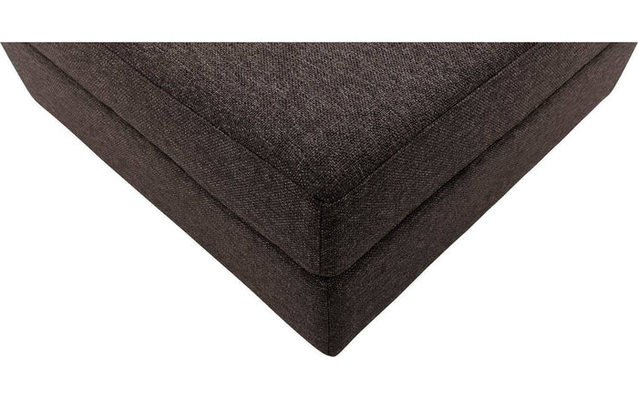 Goossens Hocker Lucca in stof grof geweven donkerbruin