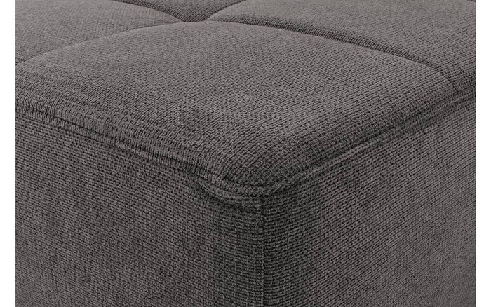 Goossens Hocker Alvin in stof fijn geweven kwartsgrijs