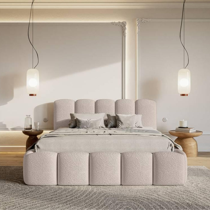 NADUVI Collection Bedframe Chloe II bouclé met opbergruimte 180 x 200