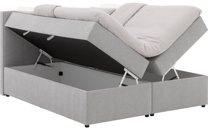 Goossens Boxspring Store met opbergruimte - grijs - 180 x 212 cm cm