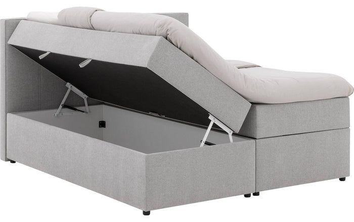 Goossens Boxspring Store met opbergruimte - grijs - 180 x 212 cm cm