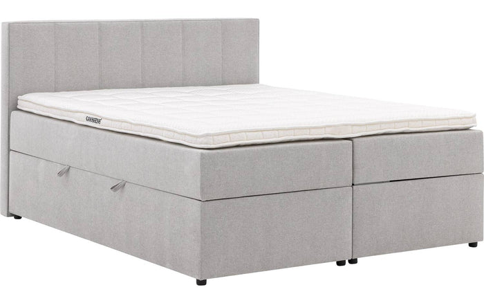 Goossens Boxspring Store met opbergruimte - grijs - 180 x 212 cm cm